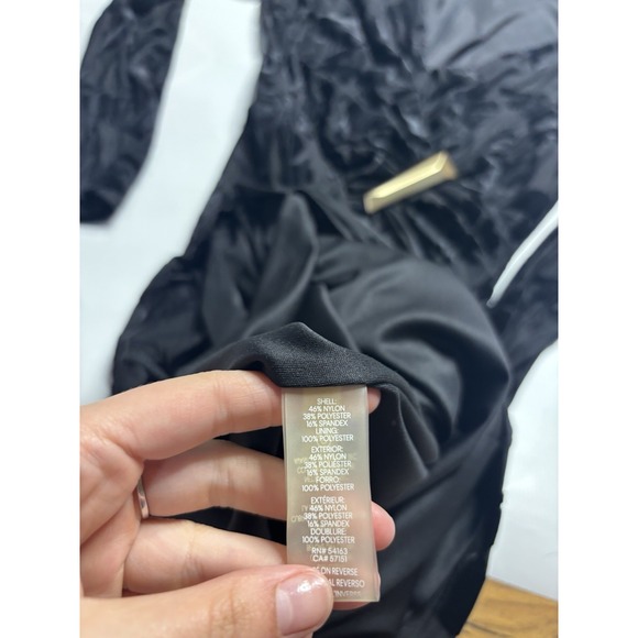 Calvin Klein Women's 8 Black Velvet Mini Burnout Sheath Dress Old Money Elegant - Picture 4 of 7